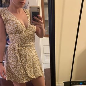 AERIE FLORAL PRINT WRAP DRESS